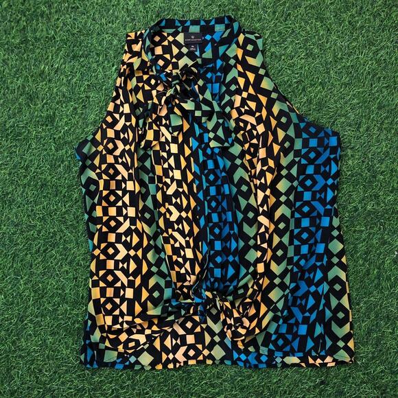 Women's Patterned Worthington Button Blouse Tank - Picture 1 of 4